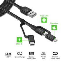 Load image into Gallery viewer, DuraSync 3-in-1 Charger Cable